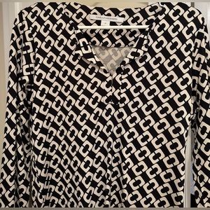 DVF printed long sleeve dress. Size 12.